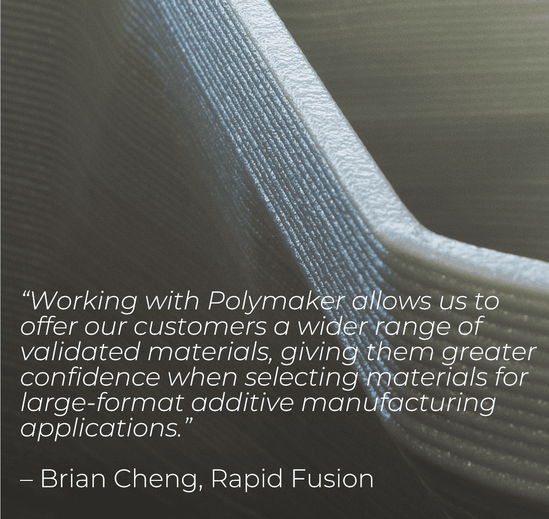 Brian Cheng, Rapid Fusion, on validated materials for large-format additive manufacturing